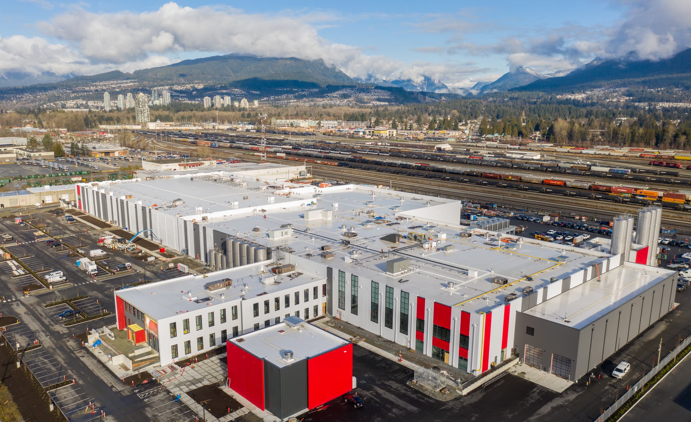 Industrial TPO roofing installation